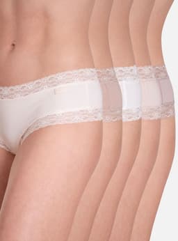 Pack 5 Culotte Algodon Encaje Beige XL