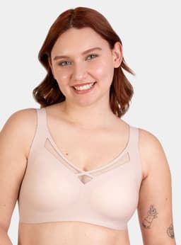 Sosten Microfibra con Padding Removible y Strap Demostable Beige 2XL