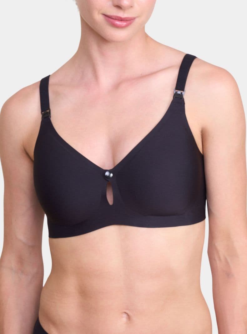 Sosten Maternal Microfibra sin Arco y Padding Removible Negro XL