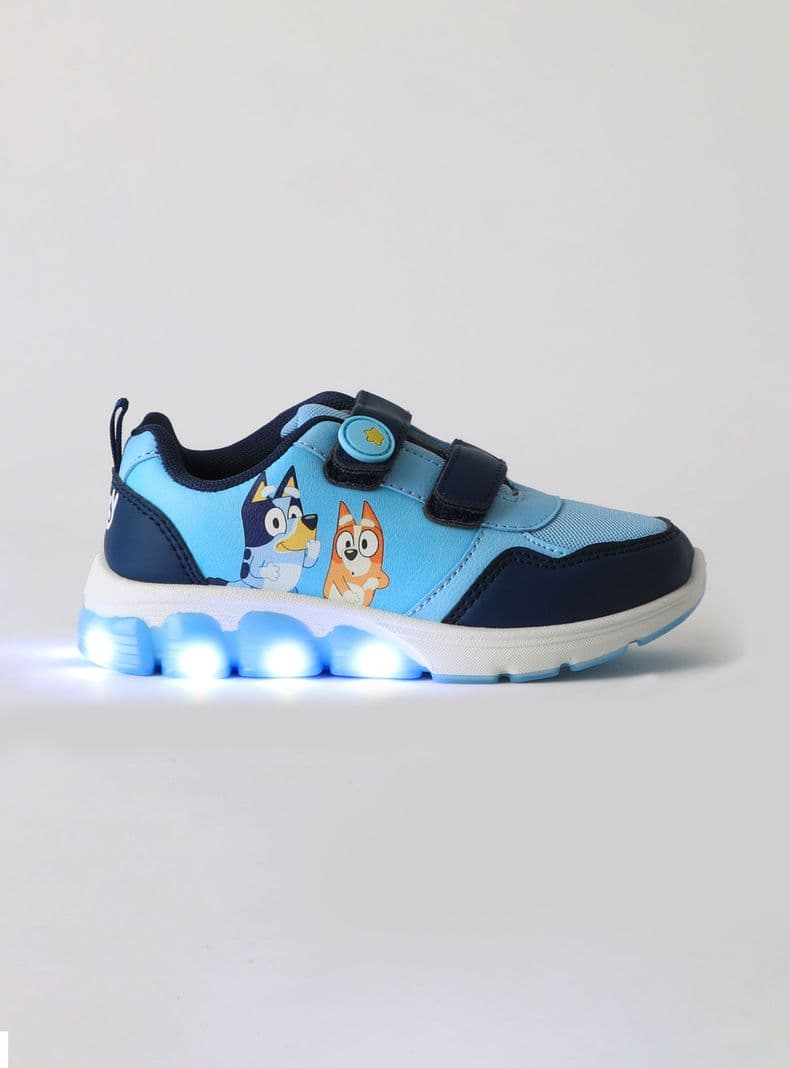 Zapatilla Urbana Print Bingo y Bluey Nino con Luz T.22-T.29 Celeste