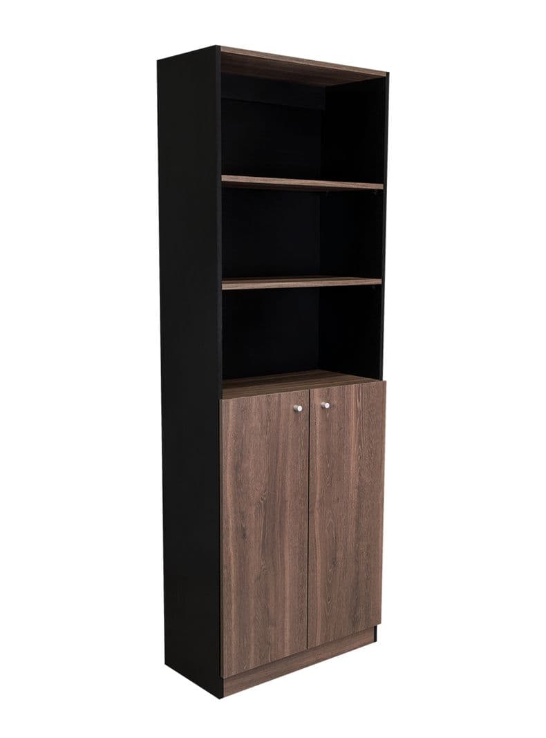 Estante 2 Puertas Home E4 180.6x62.8x31.4 cm Wengue y Milan Negro