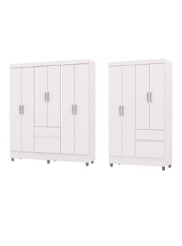 Combo 2 Closets Americano 6 Puertas + 4 Puertas Blanco