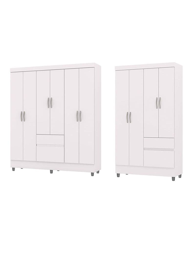 Combo 2 Closets Americano 6 Puertas + 4 Puertas Blanco