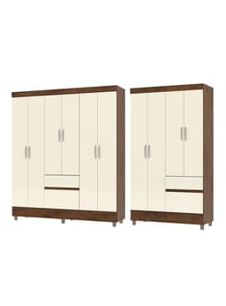 Combo 2 Closets Americano 6 Puertas + 4 Puertas Beige Claro
