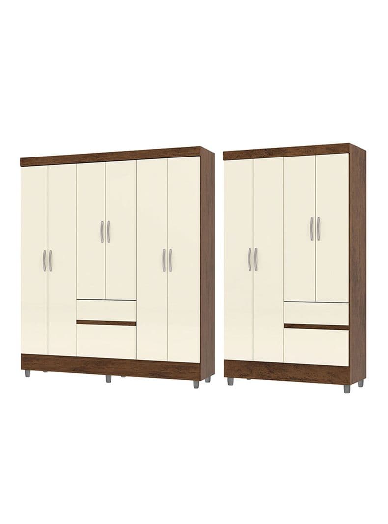 Combo 2 Closets Americano 6 Puertas + 4 Puertas Beige Claro
