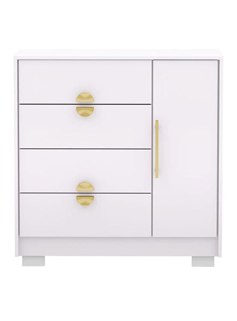 Comoda Bella 1 Puerta + 4 Cajones Blanco