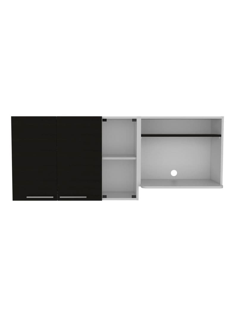 Mueble de Cocina Mural Gina 60.2x150x40 cm Blanco y Wengue