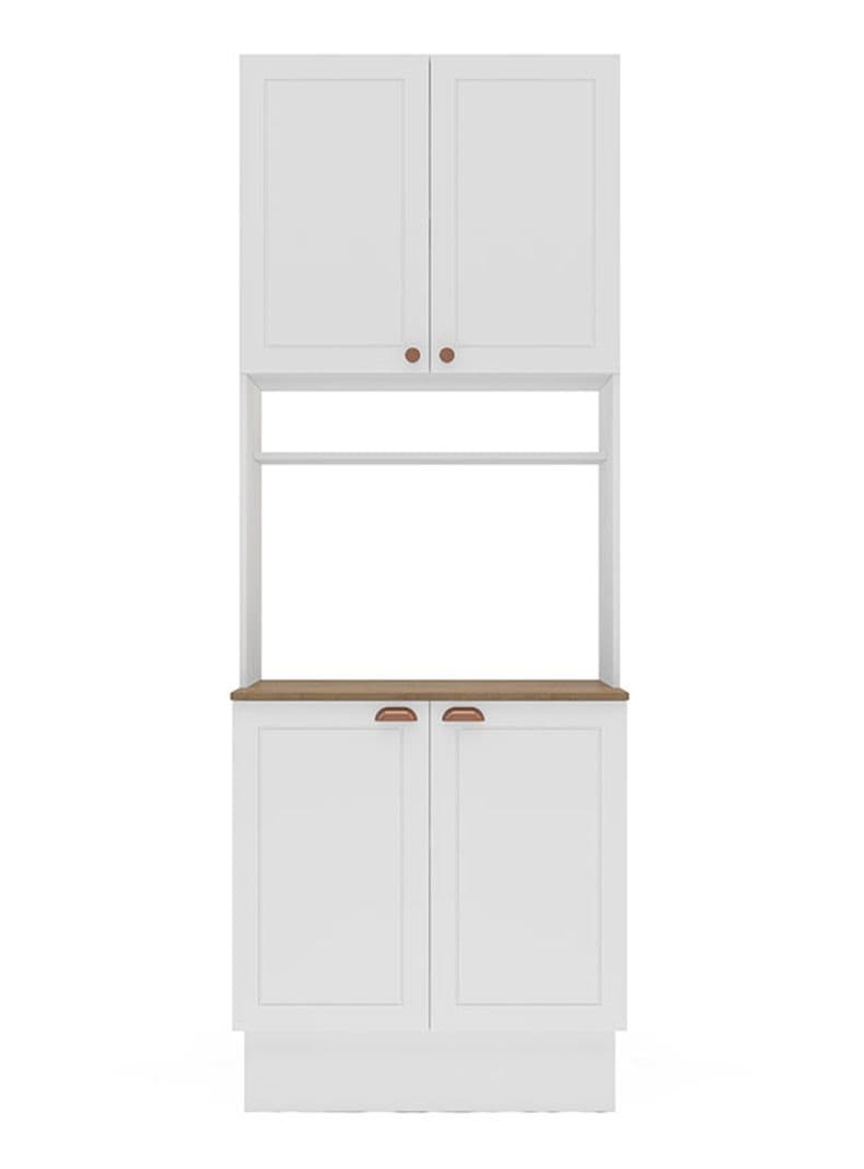 Mueble Despensa de Cocina Perola 4 Puertas Blanco/Cafe
