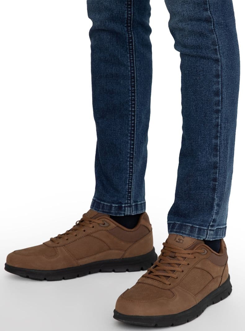 Zapato Casual Conway 36136 Cuero Hombre Cafe Oscuro 40