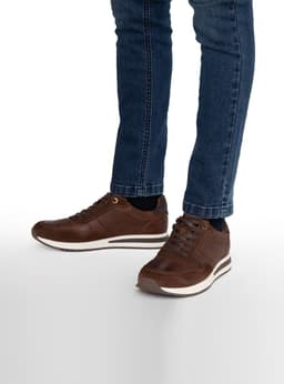 Zapatilla Urbana Pekin 36209 Cuero Hombre Cafe Oscuro 39