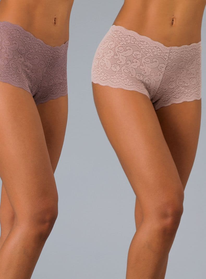 Pack Pantaleta Encaje y Otra Microfibra Morado M