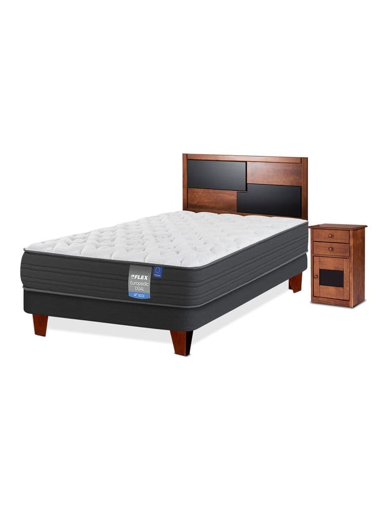 Cama Europea Europedic Dual 1.5 Plazas (105x200 cm) + Set Colonia