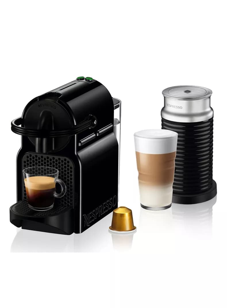 Cafetera de Capsulas Inissia Negra + Espumador de Leche Aeroccino 3