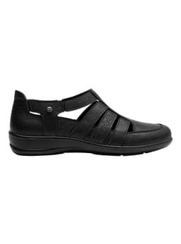 Zapato Casual BRM0451 Cuero Correas Entrelazadas Mujer Negro 37