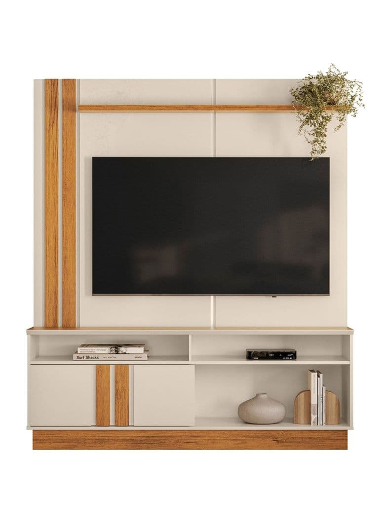 Estante Tv Fortaleza Beige Nogal 60 Beige Claro