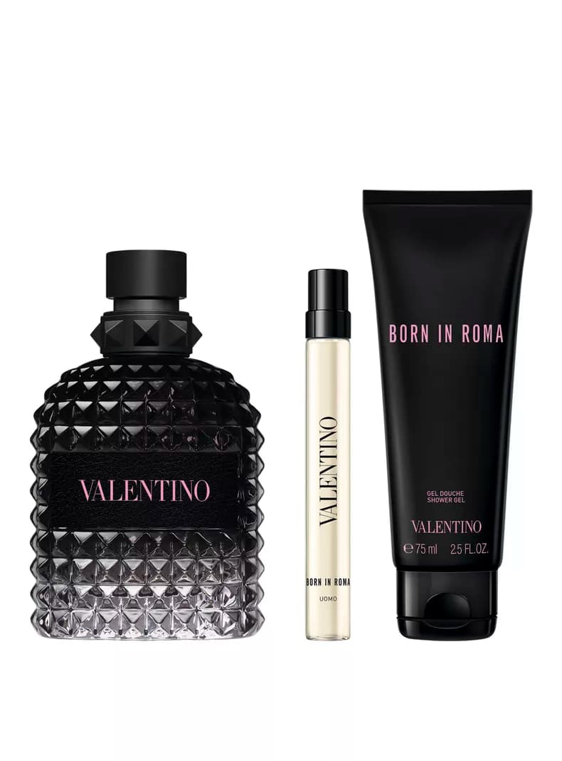 Set Perfume Born in Roma Uomo EDT Hombre 100ml + 10ml + Shower Gel 75ml Valentino