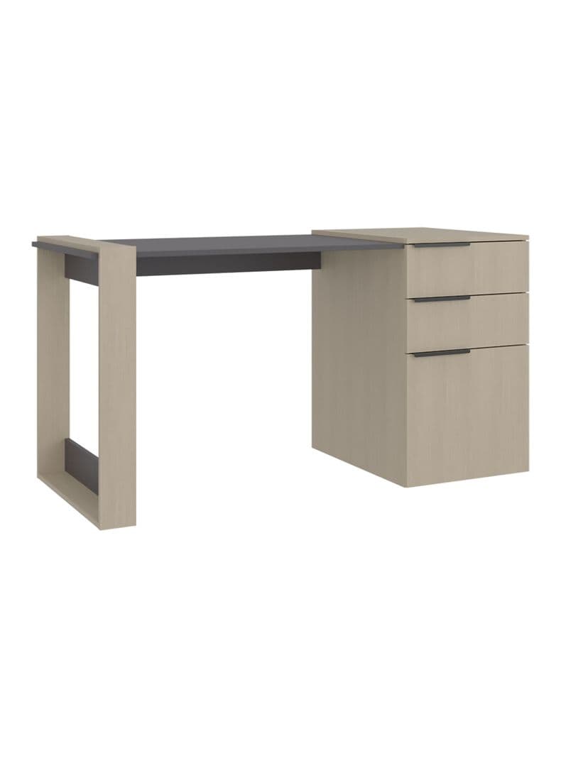 Escritorio Recto 2 Cajones 1 Puerta Office Cartagena y Plomo Beige