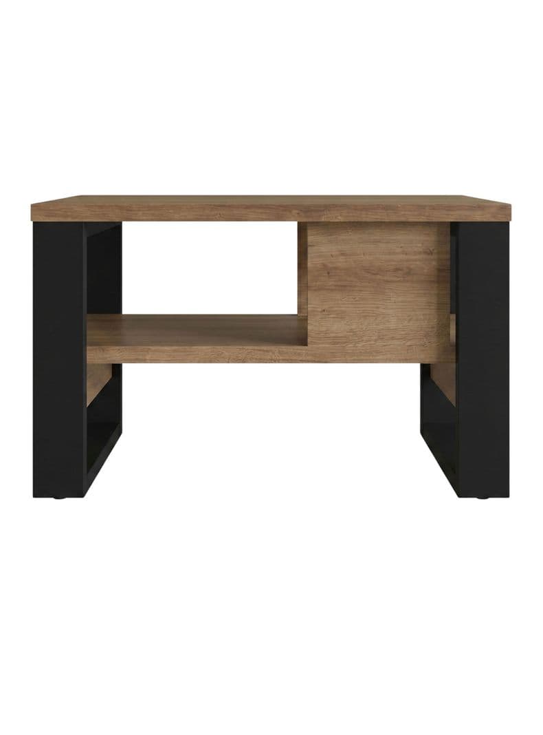 Mesa de Centro Moderna Industrial Madera Negro