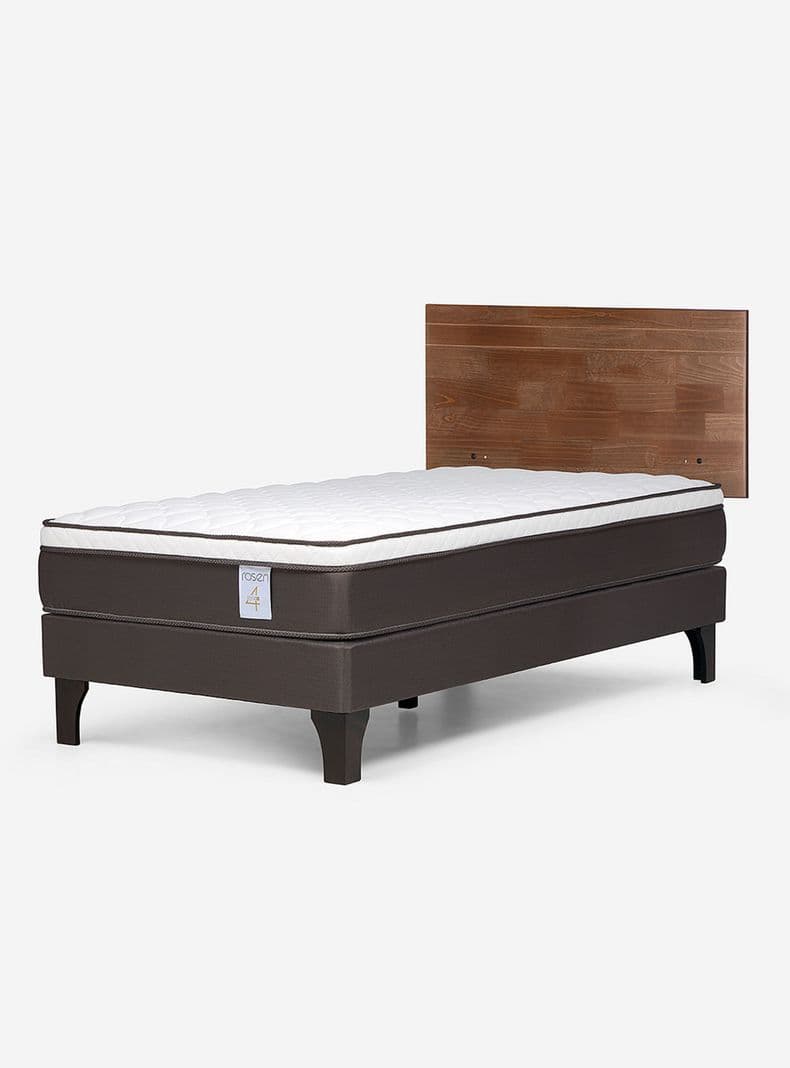 Cama Europea New Style 4 Plus 1 Plaza + Respaldo Tabor Cafe