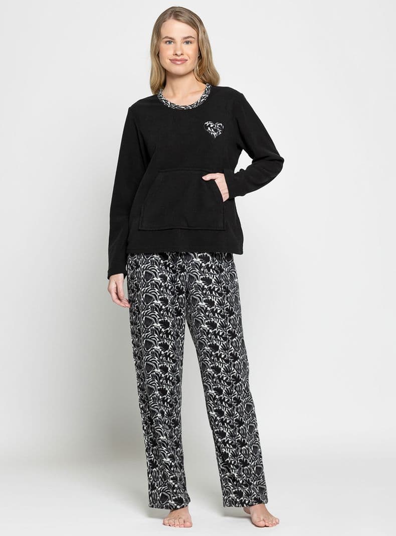 Pijama Polar 4471 Print Negro S