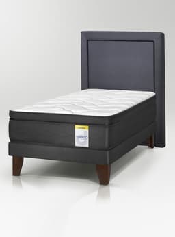 Cama Europea Hibrido Premium 1 Plaza (90x200) Base Normal + Resplado