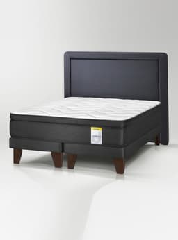 Cama Europea Hibrido Premium 2 Plazas (150x200) Base Dividida + Resplado DK
