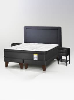 Cama Europea Hibrido Premium Super King (200x200) Base Dividida + Respaldo DK+ Vel Rov