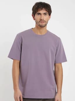 Polera Manga Corta Logo Marca Morado Claro M