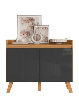Buffet Floripa 4 Puertas Cinamono Grafito Gris