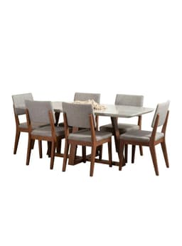 Juego de Comedor Bennet 1.6 + 6 Sillas Ella A80 Beige