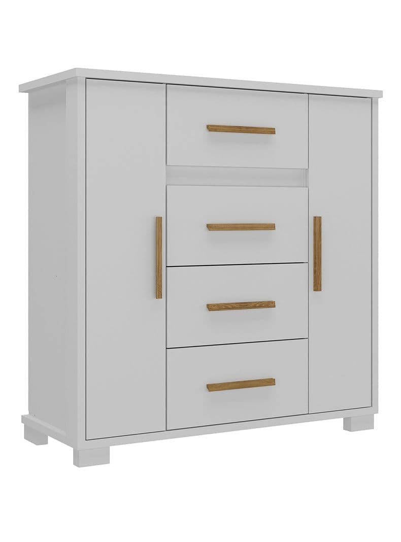 Comoda 2 Puertas 4 Cajones Kyra Blanco