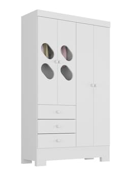 Closet 4 Puertas 3 Cajones Ciranda 180x108.4x40 cm Blanco