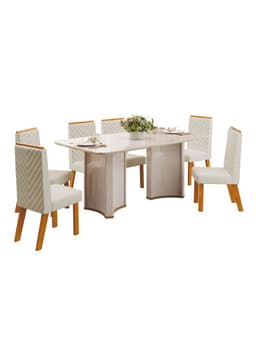 Juego de Comedor 6 Sillas Liz Beige