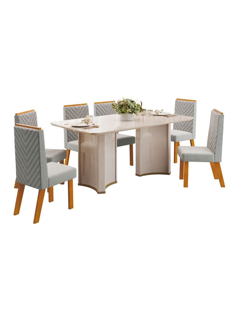 Juego de Comedor 6 Sillas Liz Grafito Gris