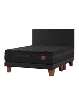 Cama Europea Copper Black 2 Plazas 150 x 200 cm Base Dividida + Respaldo Marengo
