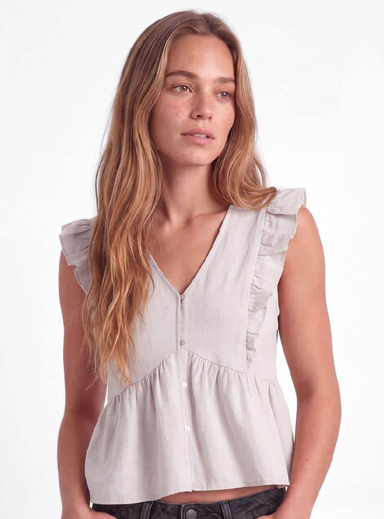 Blusa Vuelos Ecru Beige XXS