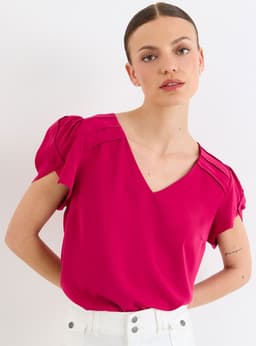 Blusa Lisa Clasica Fucsia S