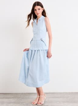 Vestido Fantasia Largo Celeste M