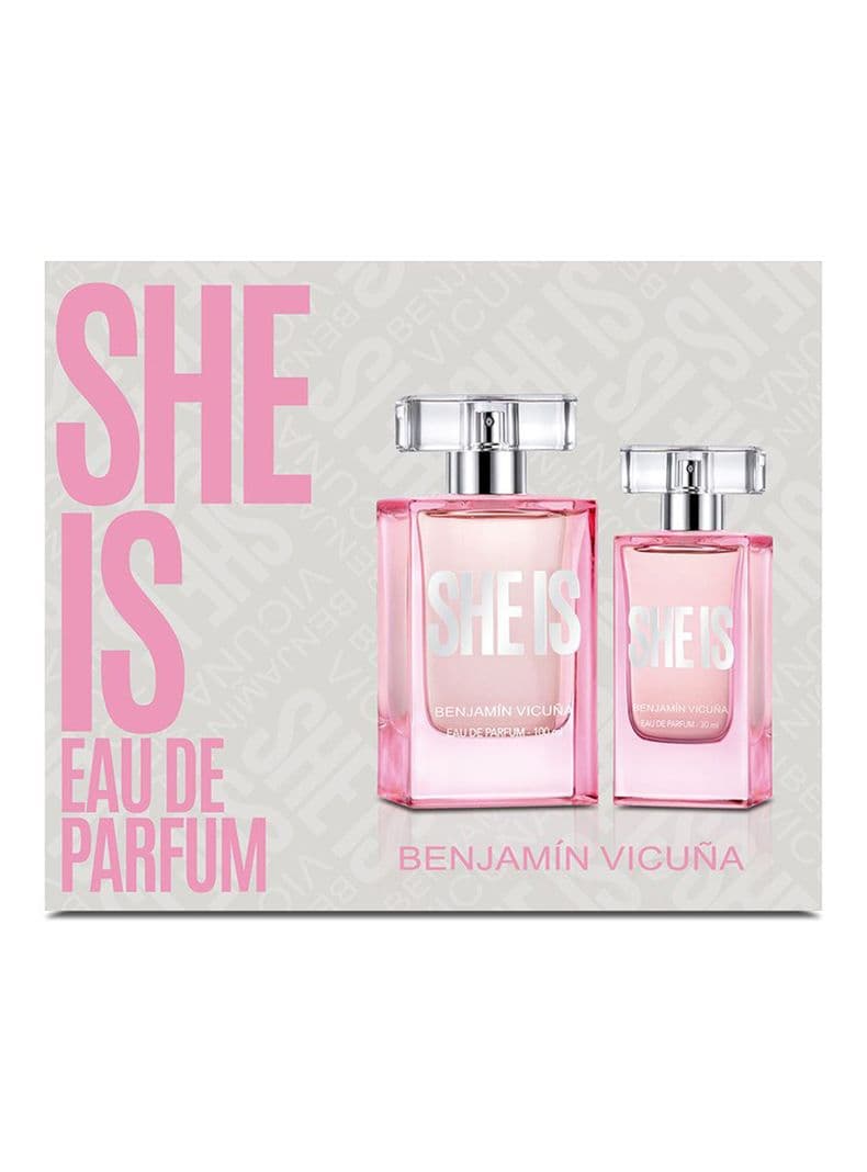 Set Perfume She Is EDP Mujer 100 ml + Miniatura 30 ml