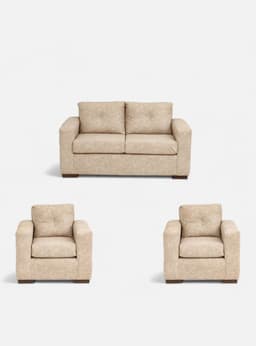 Juego Living Franco 211 Cuero Auris Beige
