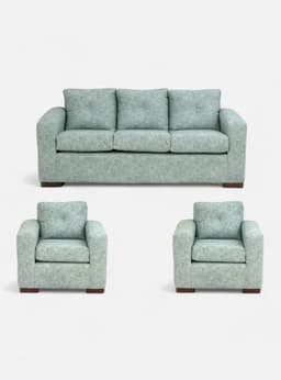 Juego Living Franco 311 Cuero Auris Verde Claro
