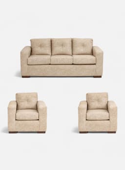 Juego Living Franco 311 Cuero Auris Beige