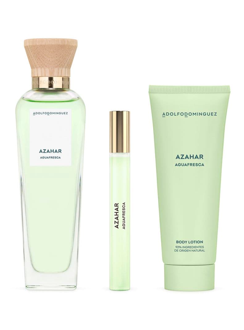 Set Perfume Agua Fresca Azahar EDT Mujer 120 ml + Megaspritzer 10 ml + Locion Corporal 75 ml