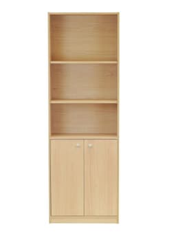 Librero 6 Niveles con Puerta Carvalo Beige