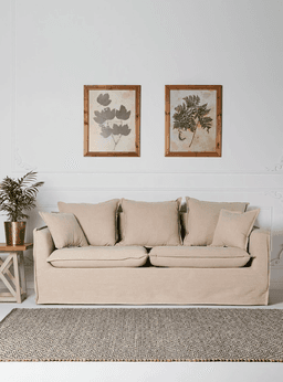 Sofa Lino Santorini 3 Cuerpos Natural