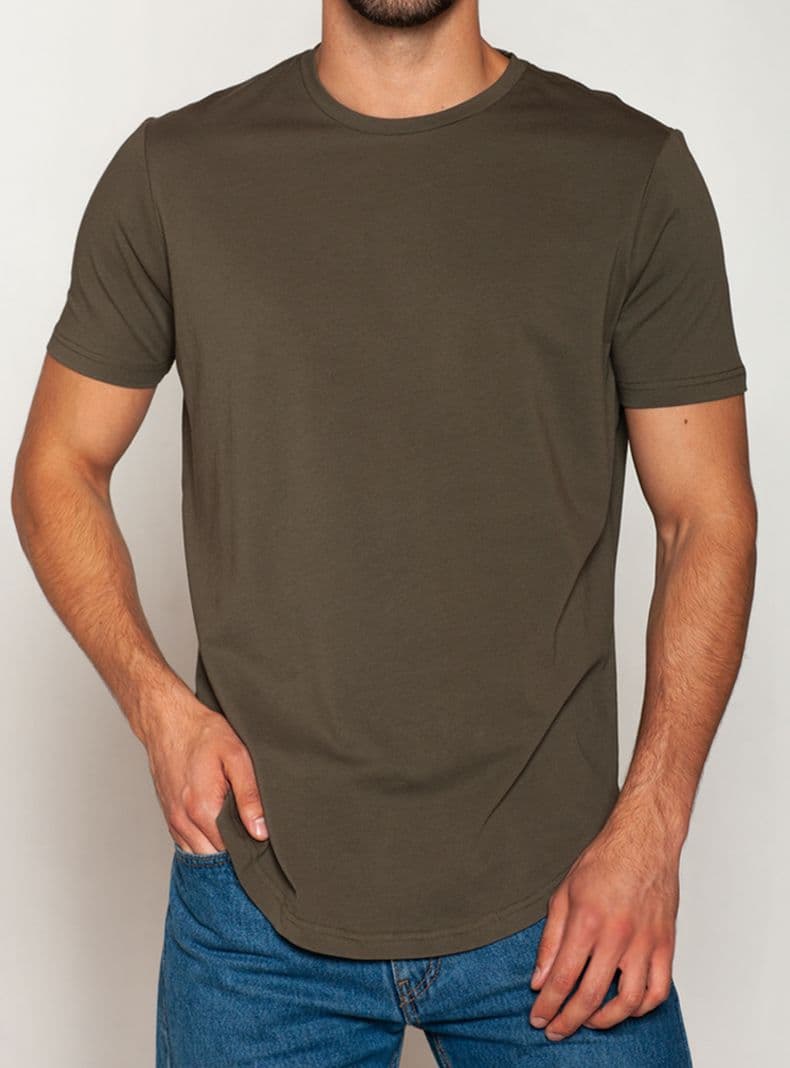 Polera Regular Cuello Redondo Algodon Verde M