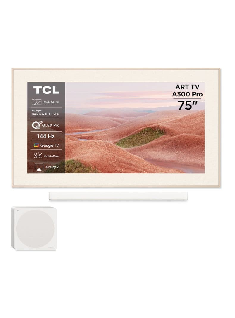 QLED Smart TV 75' 4K UHD ART TV A300W Pro + Soundbar y Subwoofer
