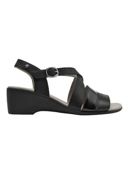 Sandalia Detalle Animal Print Correa Mujer Negro 37