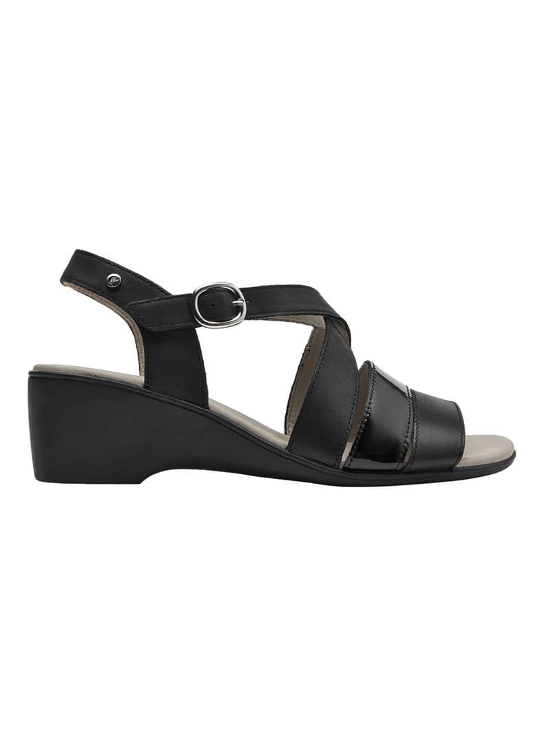 Sandalia Detalle Animal Print Correa Mujer Negro 39