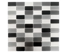 Malla mosaico Rectangular blanco/negro 30x30 cm